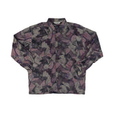 Vintage 80s Mens L Purple Silver Abstract Print Long Sleeve Ugly Shirt